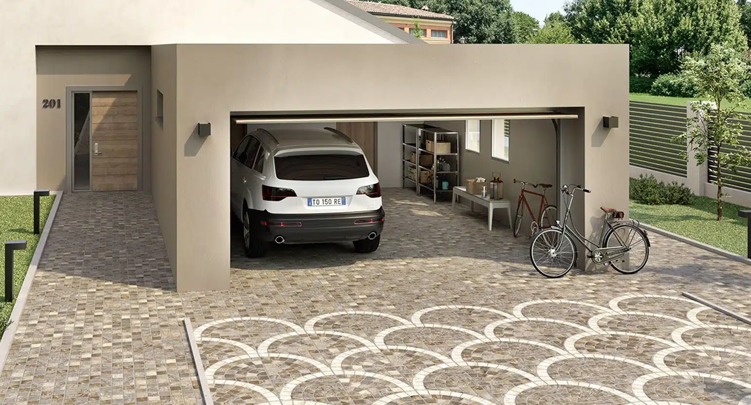 Carrelage dans un garage 